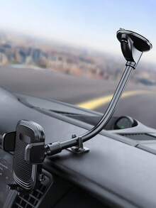 1 Stück universelle Auto Windschutzscheiben Handyhalterung mit flexiblem langem Arm, 360 Grad Drehung, Handyhalter kompatibel mit iPhone und Android Smartphones, sicher und stabil, Freisprechzubehör, perfektes Geschenk für Geburtstag, Familie, Freunde, Fahrer, unverzichtbar - Schwarz - Übersicht 4