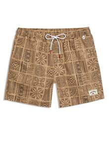 Manfinity KASUA Quần short nam in toàn thân túi chéo đi biển mùa hè, du lịch - màu nâu - Xem 4