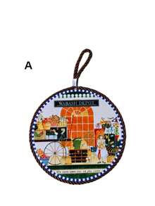 Juego de salvamanteles de cerámica inglesa vintage con diseño de libro ilustrado, resistente al calor, posavasos redondos para mesa, mantel individual, decoración del hogar y cocina, pintados a mano, antideslizantes y fáciles de limpiar - Multicolor - Ver 21
