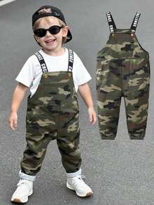 Young Boy Camouflage Bib Overalls, Suitable For Daily Play And Outings, Suitable For Spring And Summer Wear Camo Print Kids Overalls For Boys - Multicolor - View 8