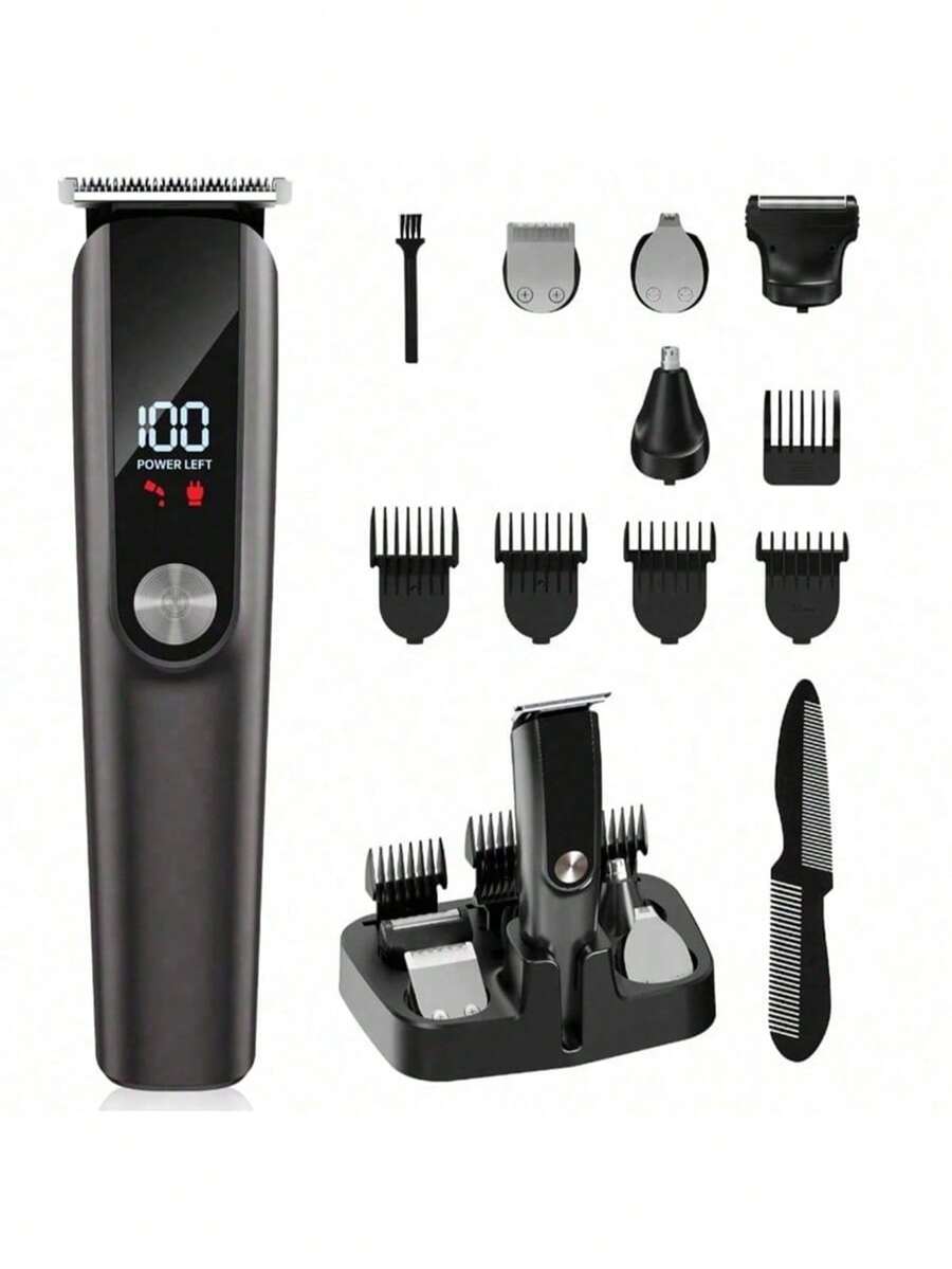 Teckwe 男士电动剃须刀套装，带胡须修剪器，适用于鼻毛、胡须、身体和面部毛发，是理想的圣诞节和生日礼物（600mAh 双芯系列电池）