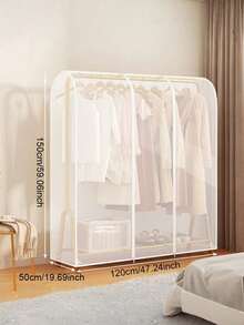 Clothes Storage Dust Cover Clear Garment Rack Cover With Zippers Cover Clothes Rack Cover Big Cover Donkey Cover, Transparent Plastic For Clothes Rack - Translucent - View 20
