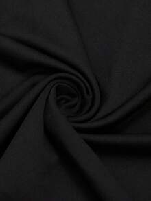SHEIN PETITE CURVE 大码女式方领宽肩带修身吊带背心，褶皱收腰设计，遮掩小肚腩，日常穿着打底衫 - 黑色 - 查看 6
