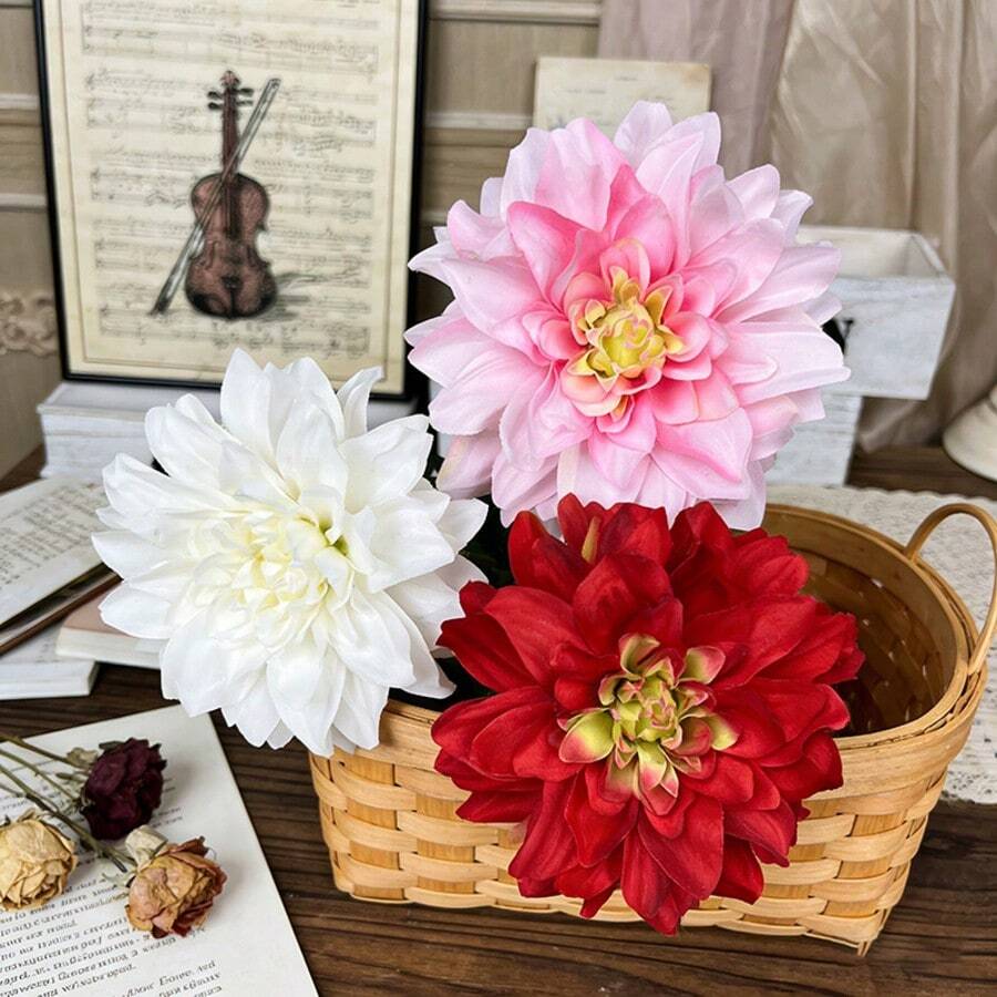 1 Buah Bunga Dahlia Buatan, Dekorasi Rumah, Cocok untuk Pernikahan, Pesta, Festival, Liburan, Hadiah, Dapur & Dekorasi Hari Valentine - MultiWarna - View 1