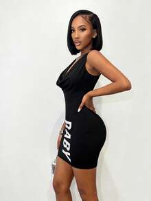 BamGleam Women Short Dresses - Black and White - View 8