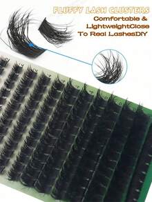 Bộ 168 sợi mi giả dạng chùm 3D, độ cong 10-16mm, mi nối 150D, mi giả dày dặn, chất liệu giả lông chồn, dụng cụ trang điểm làm đẹp có thể tái sử dụng. - DD - Xem 4