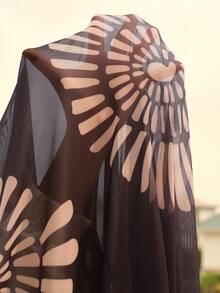 Swim Chiccia Áo kimono nữ mùa hè, kiểu dáng thường ngày, thích hợp đi biển. - màu đen - Xem 6