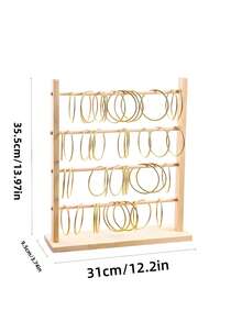 1PC Vertical Multi Size Wooden Ribbon Organizer Spool Holder Jewelry Display Stand Multi Functional Ribbon Rack Storage Organizer For DIY Craft Room Cake Shop Gift Shop Flower Shop Daily Home Use Desktop Organizer Sewing Craft Supplies - Yellow - View 8