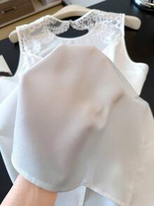 Pariaura Women's Elegant White Camisole, Contrast Lace Back, Hollow Tie Design, Suitable For Commuting, Vacation And Outings - White - View 3