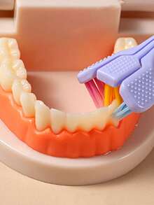 1/2pcs 3-Sided Soft Bristle Toothbrush, Deep Clean V-Shape Design, Ergonomic Oral Care Brush For Sensitive Gums - Multicolor - View 3