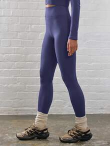 Musera Sport 罗纹高腰修身运动紧身裤 适合锻炼、徒步、健身房、瑜伽、普拉提、日常休闲穿着 - Blue Power - 查看 2