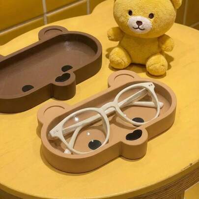 Joivida 1个可爱泰迪熊眼镜框 - 可爱的熊形眼镜框，适合用作眼镜架和桌面配件，家居装饰，小狗雕像摆件，适合客厅、书房、卧室等场所，适合作为圣诞节礼物、情人节礼物、生日礼物。