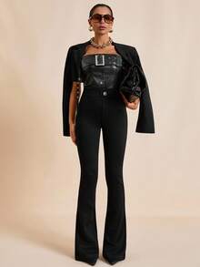 EURMUSE Phụ nữ, Mùa thu, Mùa đông, Chân xòe, Màu đen - màu đen - Xem 5