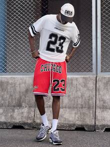 EVRINFINITE 男士圆领字母条纹印花短袖休闲 T 恤，夏季 - 白色 - 查看 3