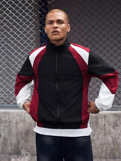 EVRINFINITE 男士 Rave 拼色夹克（不含 T 恤），外出长袖拼色轻便户外风衣，适合送给朋友、丈夫、男朋友的礼物，秋季