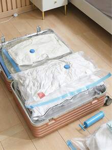 3pcs Thick Vacuum Compression Bags, Airtight Storage Bags For Bedding, Clothing, Travel, Dorm Room, Reusable Compress Bags To Save Space, Home Essential Supplies, Dust Cover, Gift Dress Pants Shoes Jeans Boots Skirtbedroom,Organizer,Organiser,Home Storage,White T Shirt Women,Black Pants Women,Ladies Winter Clothes,Dress,Winter Clothes For Ladies,Elegant Woman Dresses,White Shirt For Ladies,Long Sleeve - Clear - View 6