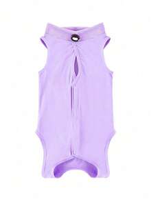 Bộ đồ triệt sản cho mèo, bộ đồ cai sữa cho mèo, bộ đồ chống liếm sau phẫu thuật, chất liệu mỏng thoáng khí cho mùa xuân và mùa hè, quần áo cho thú cưng 4 chân. - Màu tím - Xem 9