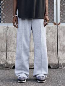 EVRINFINITE 男式宽松抽绳腰阔腿运动裤 - 淺灰色 - 查看 7