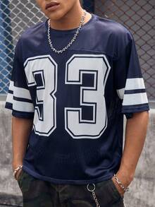 EVRINFINITE Camiseta casual de manga corta con cuello redondo y estampado de números para hombre, verano - Multicolor - Ver 5