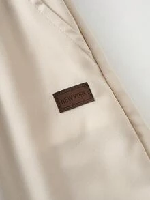 Vacaura 青少年夏季两件套服装，包括纽扣衬衫和宽松长裤，休闲日常穿着套装 - 杏色 - 查看 4