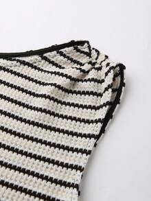 Trelyra Đầm ngắn trễ vai kẻ sọc mới dành cho nữ, gợi cảm và thanh lịch. - Nhiều màu - Xem 6