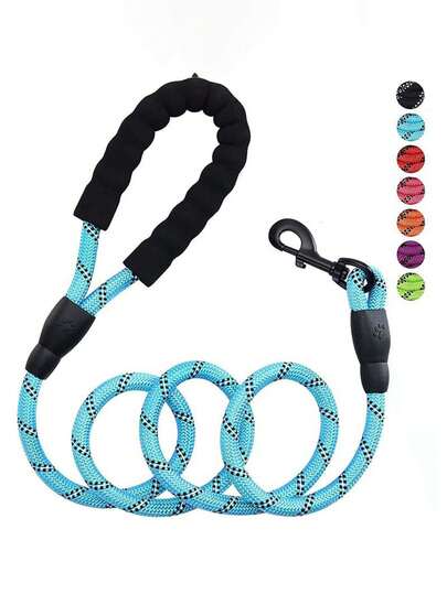 Reflective Nylon Pet Leash, Durable Anti-Pulling Dog Walking Lead Rope With Foam Handle, Comfortable & Sturdy