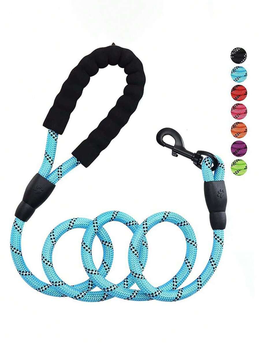 Reflective Nylon Pet Leash, Durable Anti-Pulling Dog Walking Lead Rope With Foam Handle, Comfortable & Sturdy