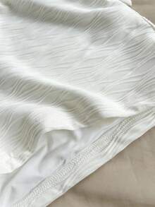 SHEIN Bộ 2 món/Bộ đồ bơi hai dây thắt nơ thoải mái tối giản giản dị cho bé gái tuổi teen - trắng - Xem 7