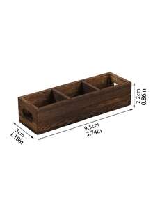 A Wooden Tea Bag Organizer With Three Compartments, Including A Sugar Bag Holder, Suitable For Countertop Use. - Multicolor - View 6