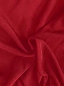 Franclia Plus Size Women Round Neck Bow Decor Casual Versatile Daily Wear Shirt - Red - View 3
