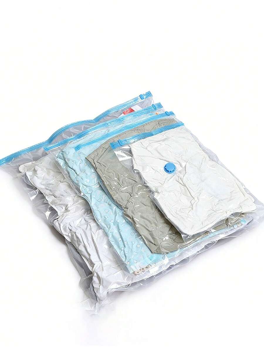 3pcs Thick Vacuum Compression Bags, Airtight Storage Bags For Bedding, Clothing, Travel, Dorm Room, Reusable Compress Bags To Save Space, Home Essential Supplies, Dust Cover, Gift Dress Pants Shoes Jeans Boots Skirtbedroom,Organizer,Organiser,Home Storage,White T Shirt Women,Black Pants Women,Ladies Winter Clothes,Dress,Winter Clothes For Ladies,Elegant Woman Dresses,White Shirt For Ladies,Long Sleeve - Clear - View 1