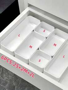 6-Piece/7-Piece Drawer Organizer Set With Built-In Storage Boxes, Partitioned Dressing Table/Desktop Cosmetic And Skincare Product Organizers, Suitable For Drawers Of All Sizes, A Great Helper For Women's Organization, A Must-Have For Travel And Vacations, Perfect For Autumn Decorations And Halloween Themes. - Multicolor - View 7