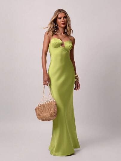 Opulessa Đầm dệt màu trơn, không tay, thích hợp cho kỳ nghỉ xuân/hè.