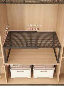 1pc Expandable Wardrobe Organizer, Adjustable & Extendable, Multi-Tier Storage Shelves, Pull-Out Shoe Rack, Bookshelf, Kitchen/Bathroom Storage, Space Saving, Available In 2 Sizes, Suitable For Closet, Dorm, Home, Teacher Gift, Women's Storage, Travel & Holiday, Fall/Halloween Decor - Multicolor - View 6