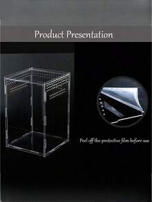 1PC Small Acrylic Reptile Terrarium Transparent Ventilated Habitat Feeding Box With Lid For Spider Scorpion Gecko Tarantula Clear Mini Insect Amphibian Enclosure Portable Observation Container Easy Clean Reptile Cage Terrarium - Clear - View 7
