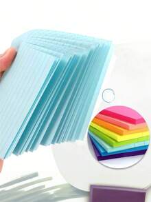 1/8PCS Random Color Lined Sticky Notes Bright Pastel Large Size Notepad Bulk Loose Leaf Paper Back To School Office Stationery Supplies - one-size - View 7