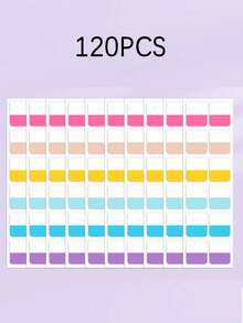 120PCS Fluorescent Writable Semi Transparent Index Divider Stickers Bookmarks For Students Office Halloween Christmas New Year Gift School Supplies - Multicolor - View 4