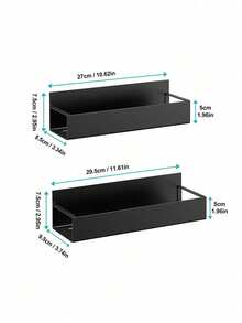 1/2 Pcs Magnetic Spice Rack Organizer, Suitable For Refrigerator And Oven, Black Fridge Storage Rack - Multicolor - View 3
