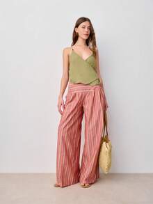 Nöista Áo quây không tay màu xanh ô liu với thiết kế vạt chéo phía trước, dây đeo được trang trí bằng hạt gỗ ở cả phía trước và phía sau. Thích hợp cho mùa xuân, hè, phong cách Boho, lễ hội. - xanh quân đội - Xem 7