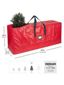 Túi đựng cây thông Noel - Phù hợp với cây thông Noel cao đến 2,3 mét, có khóa kéo, tay cầm, chất liệu chống thấm nước, bảo vệ cây khỏi bụi và ẩm, màu đỏ. - Nhiều màu - Xem 7