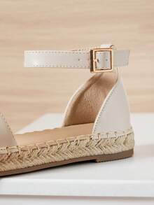 Mini mi #ComfortLite Kids' Soft Footbed Buckle Ankle Strap Espadrille Sandals – Comfy, Supportive & Stylish - Beige - View 5