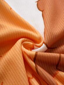 SHEIN X Care Bears Camiseta de tirantes con estampado de dibujos animados linda para niña, casual para uso diario, verano - Naranja - Ver 6