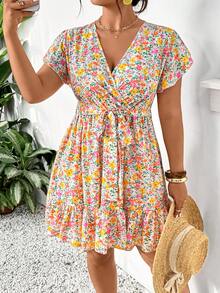 SHEIN Frenchy Đầm hoa nhí dáng rộng, thường ngày, cỡ lớn - Nhiều màu - Xem 6