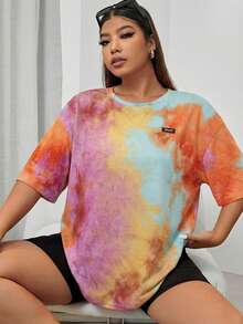 Muchica 大码女式圆领撞色休闲日常短袖T恤 - 彩色 - 查看 5