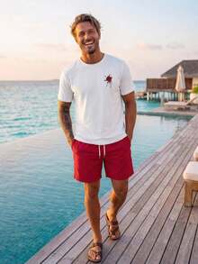 VIVINTIMO Bộ đồ nam gồm áo dệt kim ôm sát và quần short dệt kim. - Nhiều màu - Xem 4