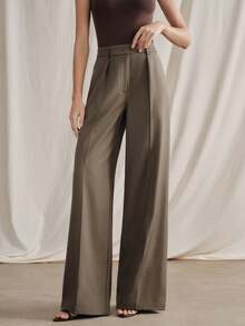 Anewsta Quần ống đứng cạp cao, trang phục công sở thường ngày dành cho nữ. - Màu xám đen - Xem 8