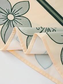 SHEIN Holidaya Đầm maxi ngắn tay cổ vuông in hoa phong cách bohemian dành cho nữ, thích hợp cho kỳ nghỉ biển. - màu xanh lá - Xem 6