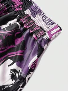 ROMWE MEN Anime Men's Fashionable Figure Print Boxing Shorts For Summer - Multicolor - View 4