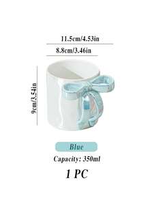 1PC Ceramic Cup With Bow Handle, Pink Bow Coffee Mug, Perfect For Friends' Gifts, Girlfriend Presents, Back-To-School Season, Christmas, Birthday, Valentine's Day, Water Cup, Or Couple's Cup - Multicolor - View 14