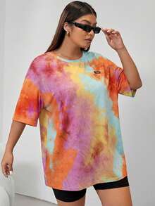 Muchica 大码女式圆领撞色休闲日常短袖T恤 - 彩色 - 查看 4